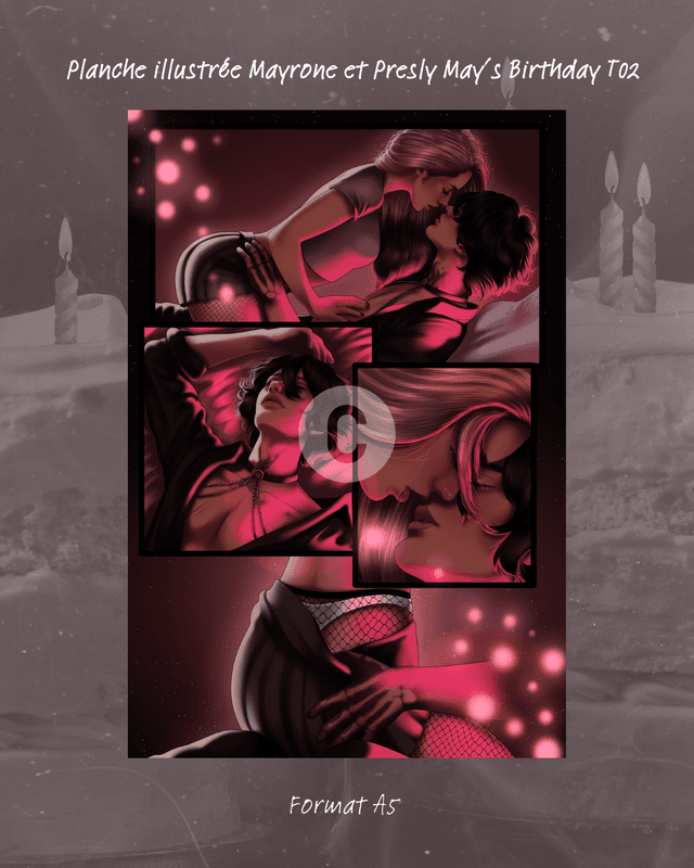 Planche illustrée A5 Mayrone et Presly (May&#039;s Birthday T02) 